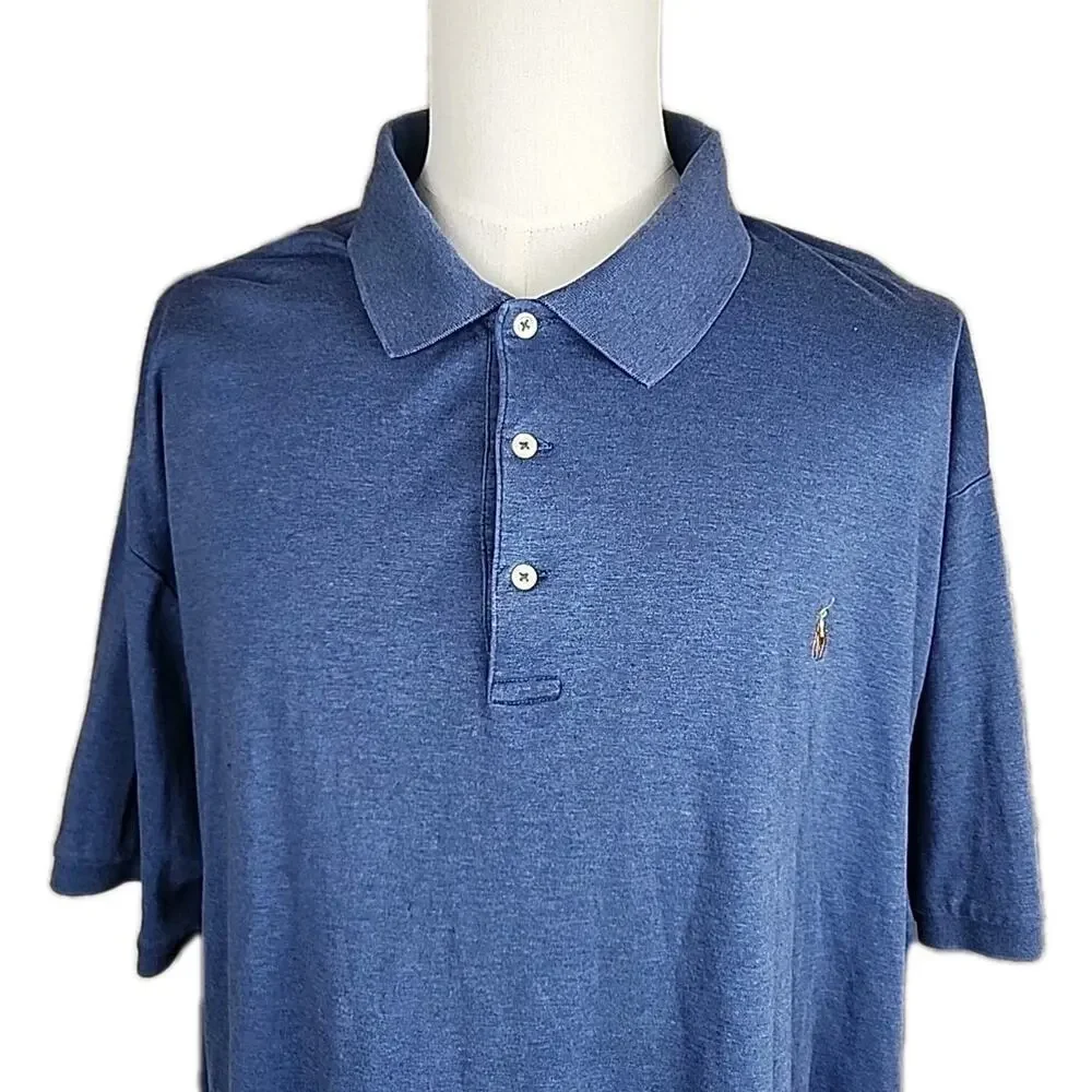 Polo Ralph Lauren Mens Big 4XB Slort Sleeve Polo Shirt Blue